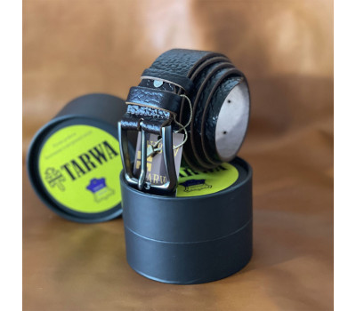 Коричневий шкіряний ремінь фактурний TARWA A14062-23 ширина 40мм