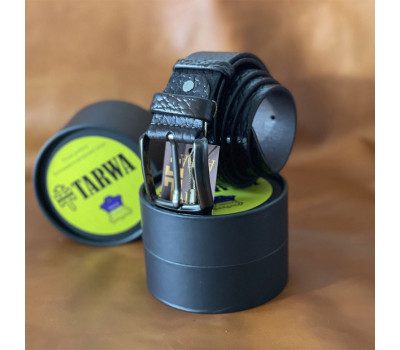 Коричневий шкіряний ремінь фактурний TARWA A14062-25 ширина 40мм