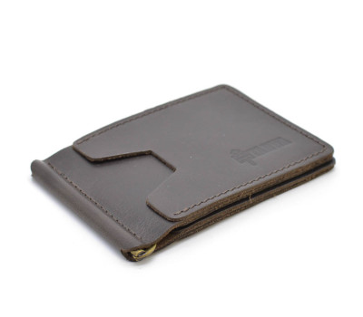 Кожаный зажим для денег мягкий коричневый GCc-hold-001 TARWA