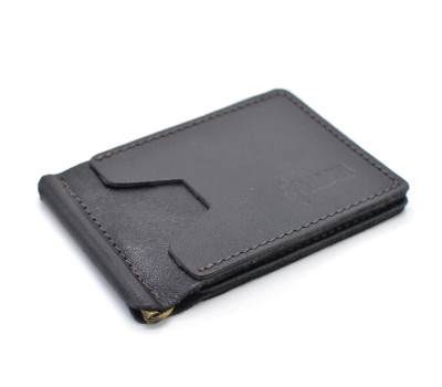 Шкіряний затискач для грошей м'який чорний GA-hold-001 TARWA