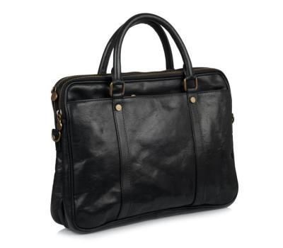 Стильная кожаная сумка черная Firenze 0502Blc