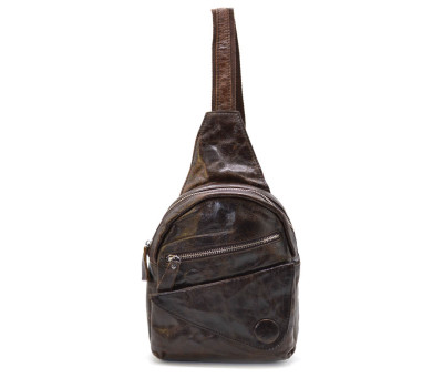 Кожаная нагрудная сумка слинг мятая кожа Bexhill bx3000