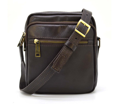 Чоловіча шкіряна сумка через коричневе плече GC-8086-1md TARWA шкіра всередині