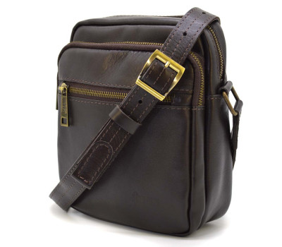 Чоловіча шкіряна сумка через коричневе плече GC-8086-3md TARWA