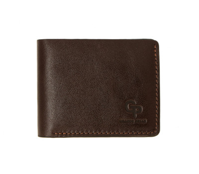Портмоне Grande Pelle Onda 110х90х10 мм глянцева шкіра шоколад 507620