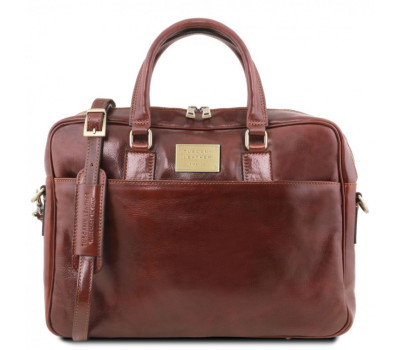 Шкіряний портфель для ноутбука з передньою кишенею Tuscany Leather Urbino TL141241