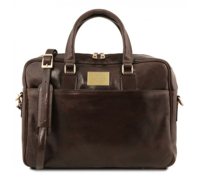 Шкіряна сумка портфель для ноутбука на два відділення Tuscany Leather Urbino TL141894