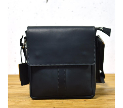 Шкіряна чоловіча сумка через плече чорна TARWA RA-5472-4sa