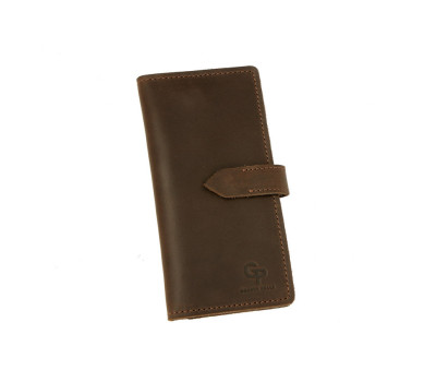 Портмоне чоловіче довге Grande Pelle 523120 у кольорі шоколад