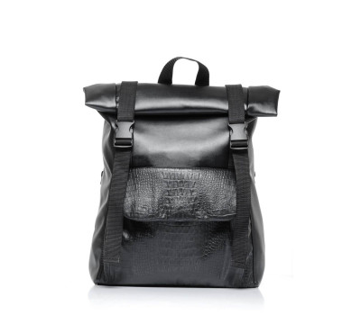 Рюкзак ролл Sambag унісекс RollTop Milton принт крокодила з клапаном