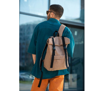 Чоловічий рюкзак ролл Sambag  RollTop Milton коричневий тканевий