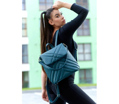 Женский рюкзак-сумка Sambag Loft стеганый мурена