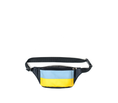 Сумка на пояс бананка Sambag Tirso  MSH чорна з прапором України
