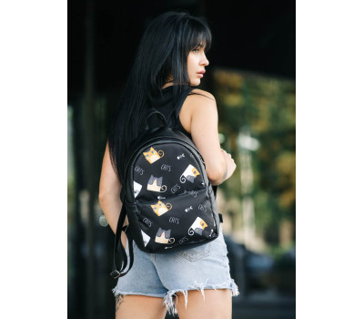 Женский рюкзак Sambag Dali BQH черный с принтом