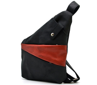 Рюкзак косуха на одне плече TARWA RAR-6402-4LX чорна C червоним (Уцінка)