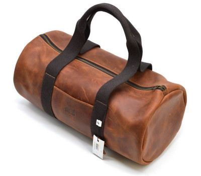 Кожаная спортивная дорожная сумка бочка Grande Pelle 762123
