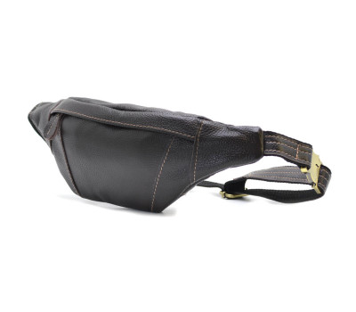 Бананка кожаная напоясная сумка LIMARY Lim-525FC темно-коричневый флотар