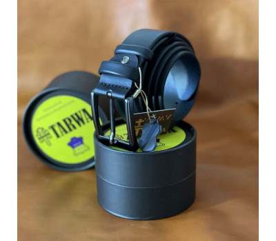 Шкіряний чорний ремінь гладкий TARWA A14077-01 ширина 40мм