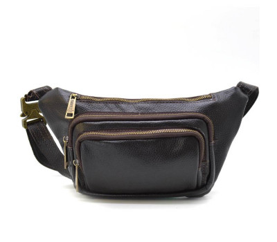 Шкіряна бананка сумка коричневий флотар FC-8179-3md TARWA