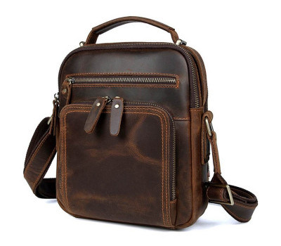 Шкіряна чоловіча сумка через плече і з ручкою Jd1063r John McDee