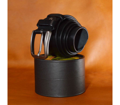 Черный кожаный ремень фактурный TARWA A14000-247 ширина 40мм