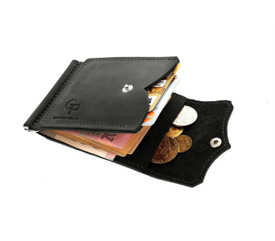 Затиск на кнопці, чорний Grande Pelle 110110