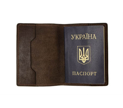 Обкладинка для паспорта, шоколад Grande Pelle 252620