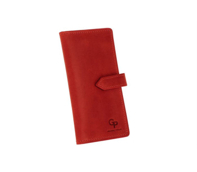 Портмоне женское с хлястиком красное Grande Pelle 523160