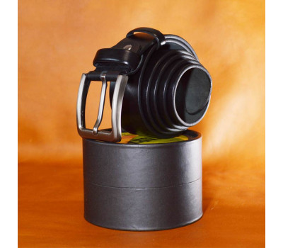 Черный кожаный ремень фактурный TARWA A14000-239 ширина 40мм