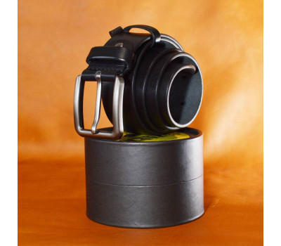 Черный кожаный ремень фактурный TARWA A14000-236 ширина 40мм