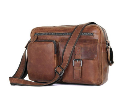 Чоловіча сумка з кінської шкіри бренду John McDee JD1017C