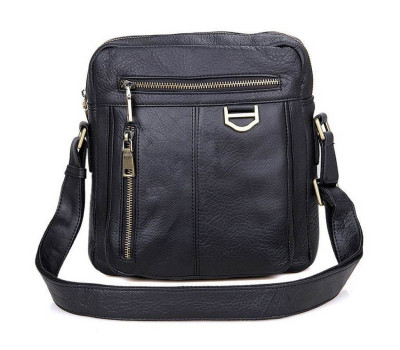 Шкіряна сумка через плече, колір чорний John McDee JD1011A