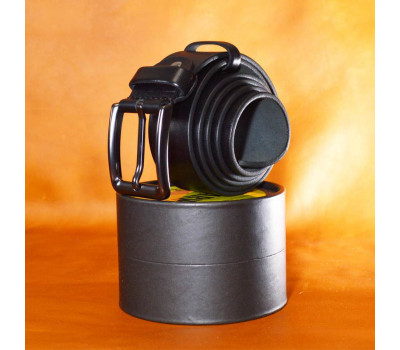 Чорний шкіряний ремінь фактурний TARWA A14000-235 ширина 40мм