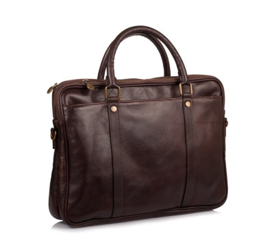 Стильная кожаная сумка, коричневый цвет, Firenze 0502