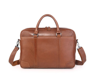Вместительная кожаная мужская сумка на каждый день 7349B