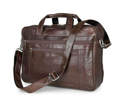 Класичний портфель для чоловіків на два відділення з шкіри John McDee JD7319C