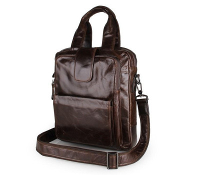 Вертикальна сумка-месенджер 7266C з натуральної шкіри теляти John McDee