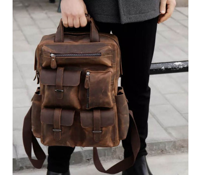 Великий міцний рюкзак з матової шкіри Tiding 3081