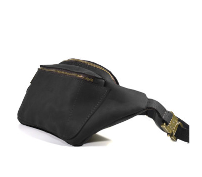 Сумка поясна шкіряна чорна TARWA RA-3012-3md