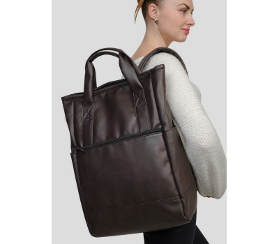 Жіноча Сумка Sambag  Shopper темно-коричневий нубук