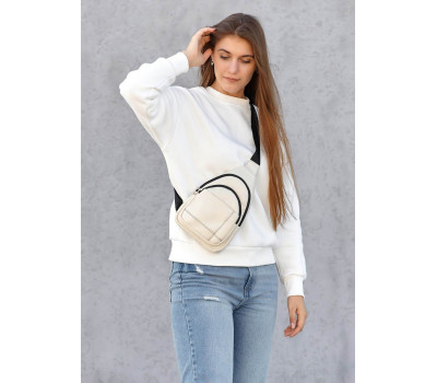 Женская сумка слинг через плечо  Sambag Brooklyn молочная