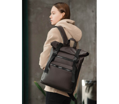 Женский рюкзак ролл Sambag RollTop Zard темно-коричневый