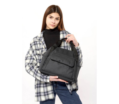 Жіноча спортивна сумка Sambag Vogue BKS чорна тканева