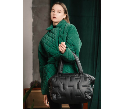 Жіноча сумка строчена Sambag Leoma чорна