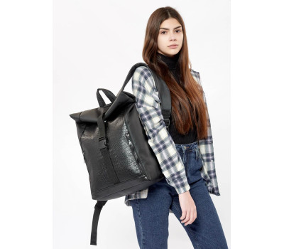 Женский рюкзак Sambag RollTop One принт крокодила
