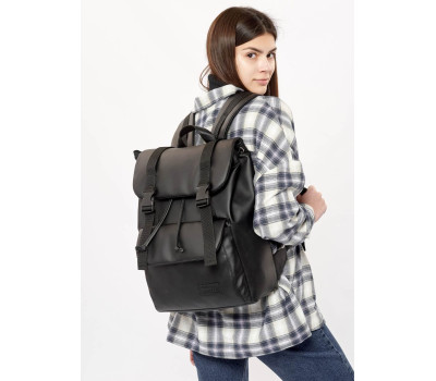 Женский рюкзак ролл Sambag Loft Zard черный с клапаном