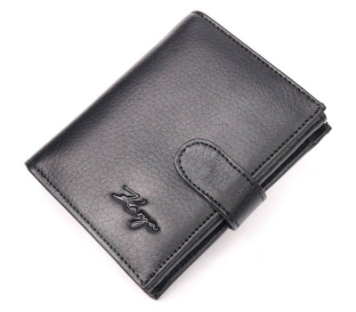 Невеликий чоловічий гаманець із натуральної шкіри KARYA 21040 Чорний