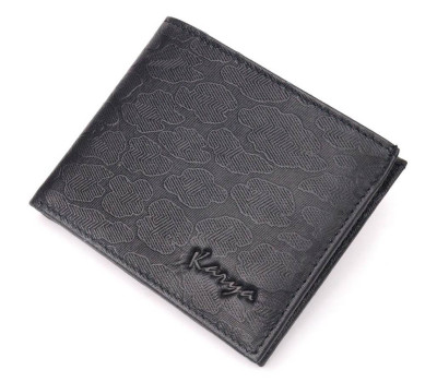Миниатюрный мужской кошелек из фактурной кожи KARYA 21049 Черный
