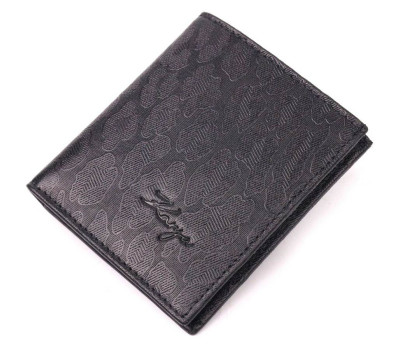 Необычный мужской кошелек из фактурной кожи KARYA 21061 Черный