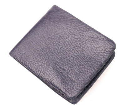 Оригінальне чоловіче портмоне із зернистої шкіри KARYA 21062 Синій